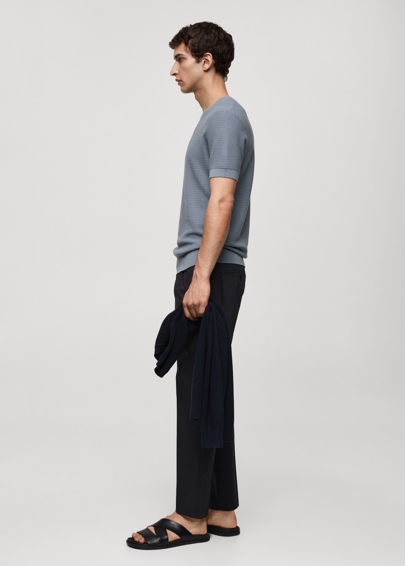 Mango Original Men RIBBED KNIT T-SHIRT 77032538