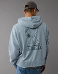 American Eagle Original Men Snoopy Back Graphic Hoodie