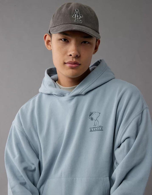 American Eagle Original Men Snoopy Back Graphic Hoodie