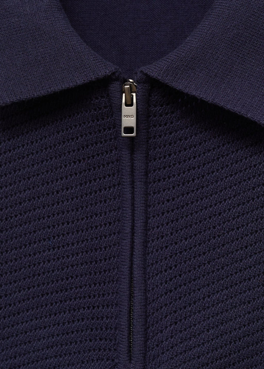 Mango Original Men RIBBED KNIT Polo-SHIRT 87037899