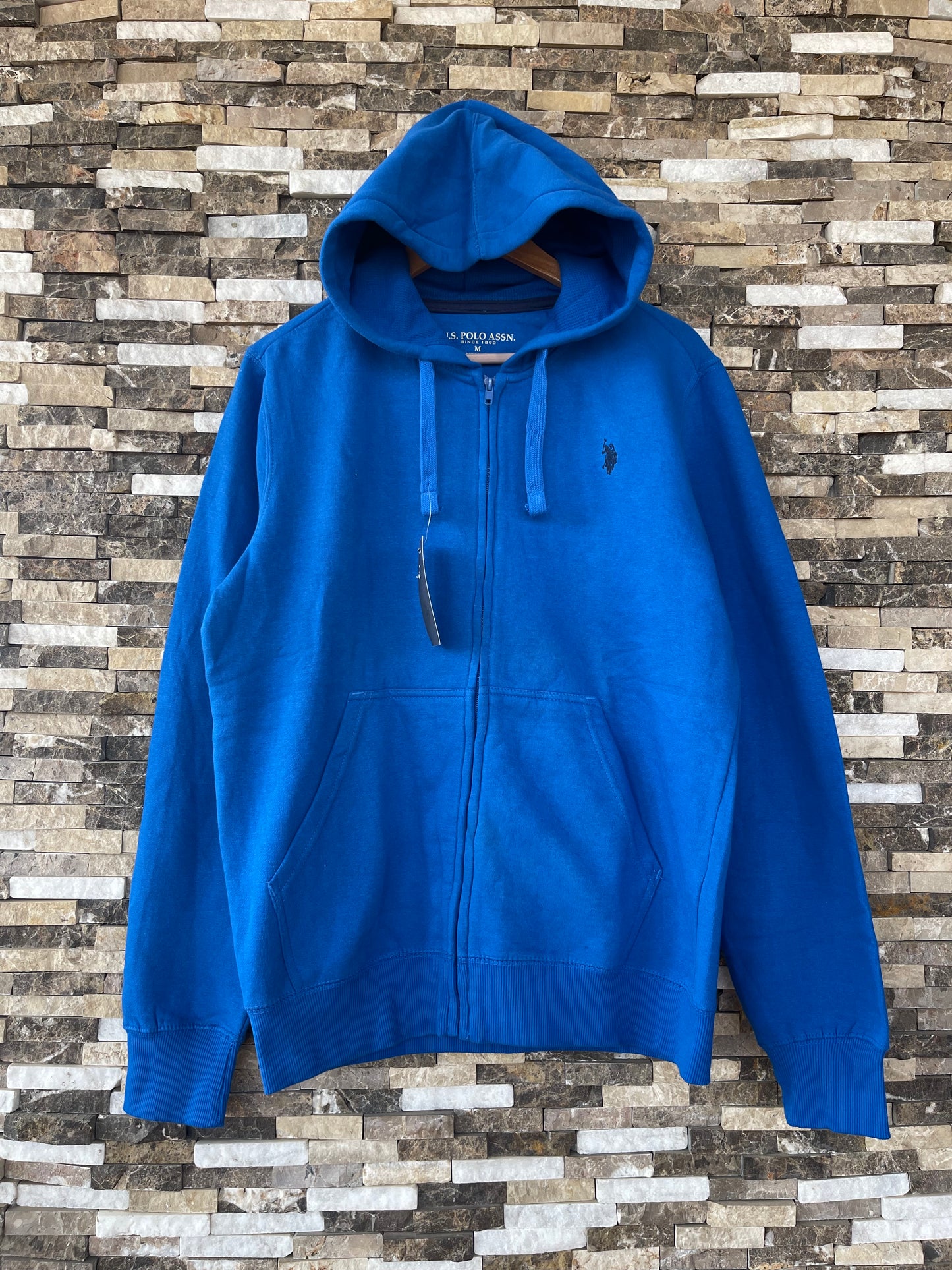 US Polo Assn Original Men Zip-Up Hoodie in Blue