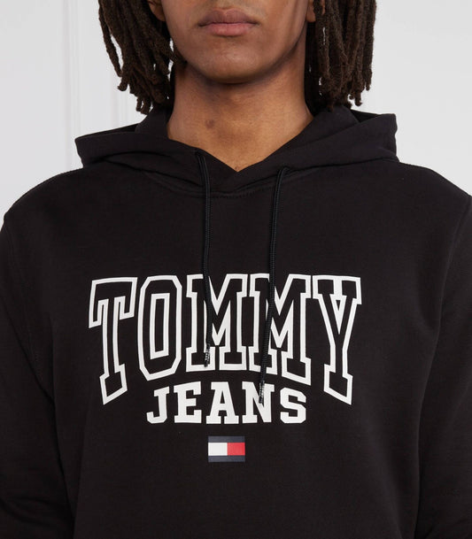 Tommy Hilfiger Original Men Hoodie - Tommy Jeans College Logo - Black