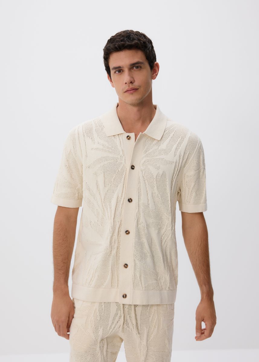 Mango Original Men RIBBED KNIT Polo-SHIRT