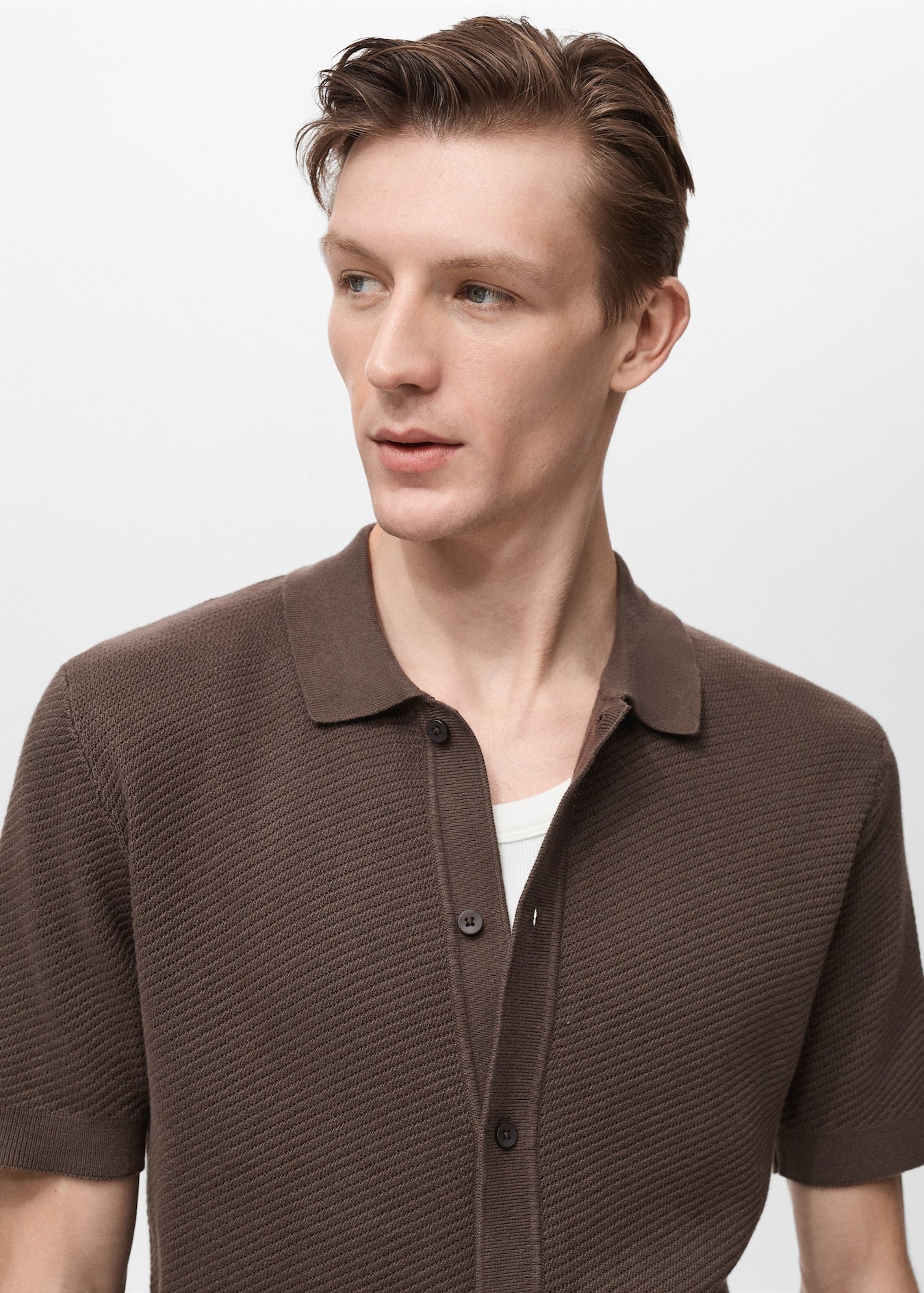 Mango Original Men RIBBED KNIT Polo-SHIRT 87077897