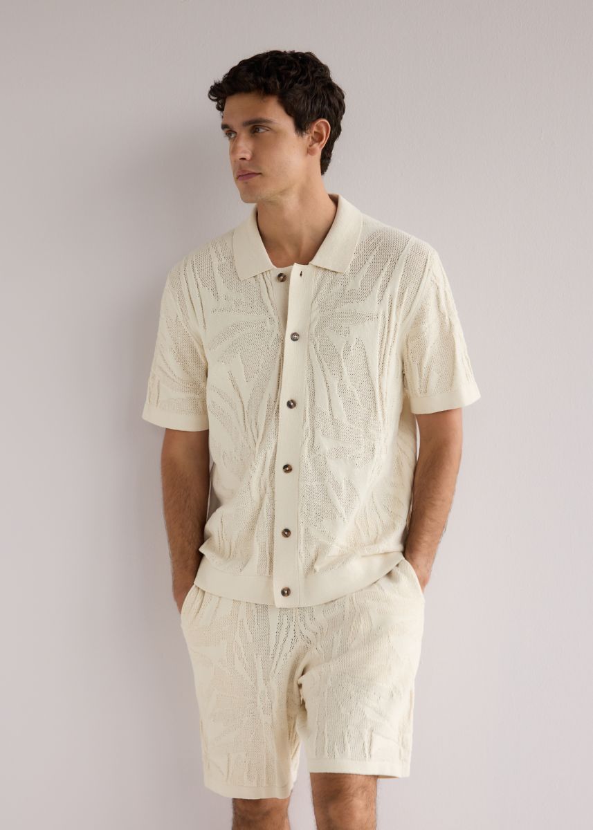 Mango Original Men RIBBED KNIT Polo-SHIRT