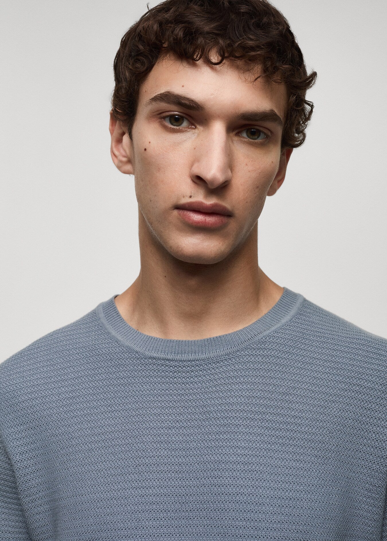 Mango Original Men RIBBED KNIT T-SHIRT 77032538