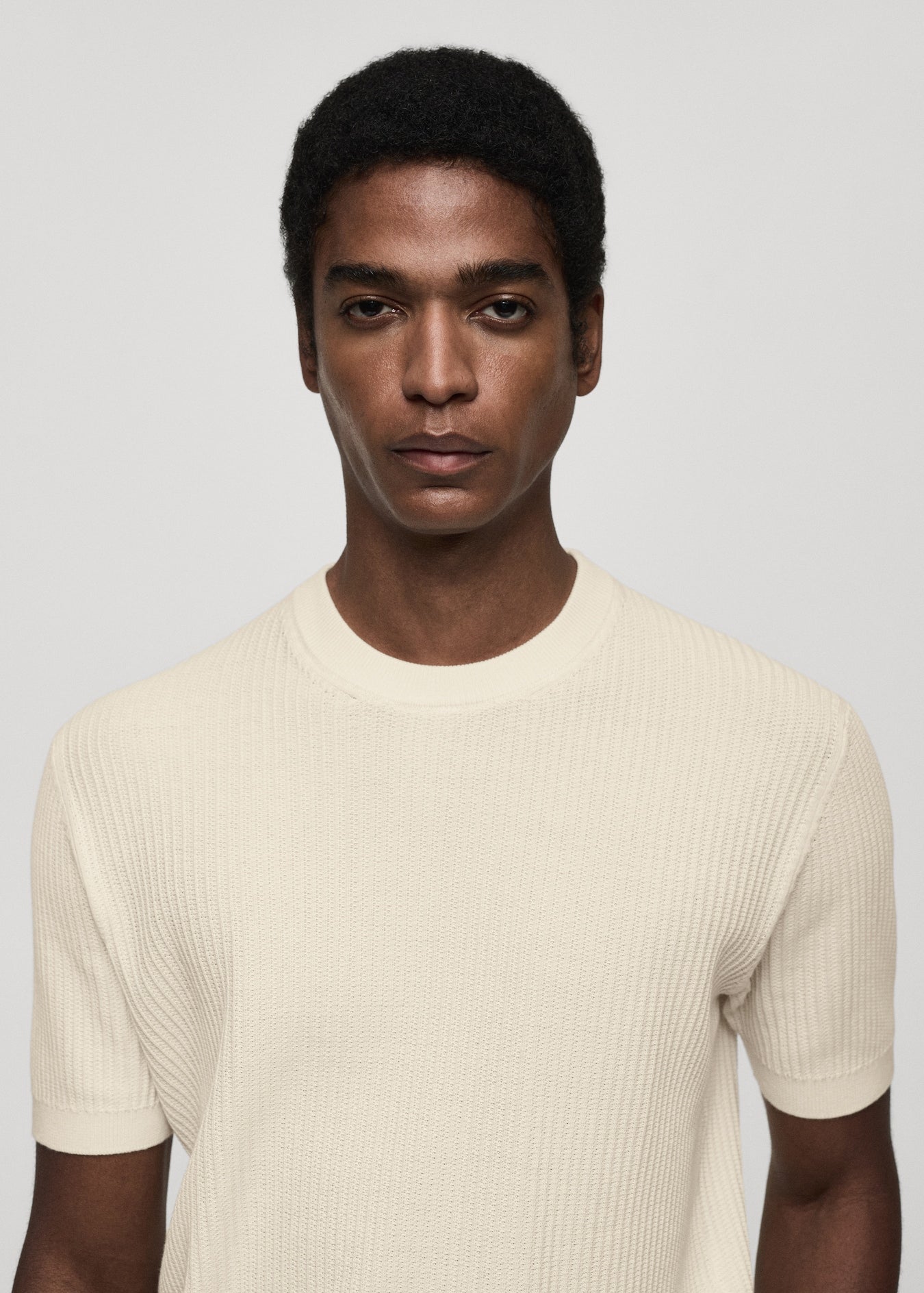 Mango Original Men RIBBED KNIT T-SHIRT 77060584
