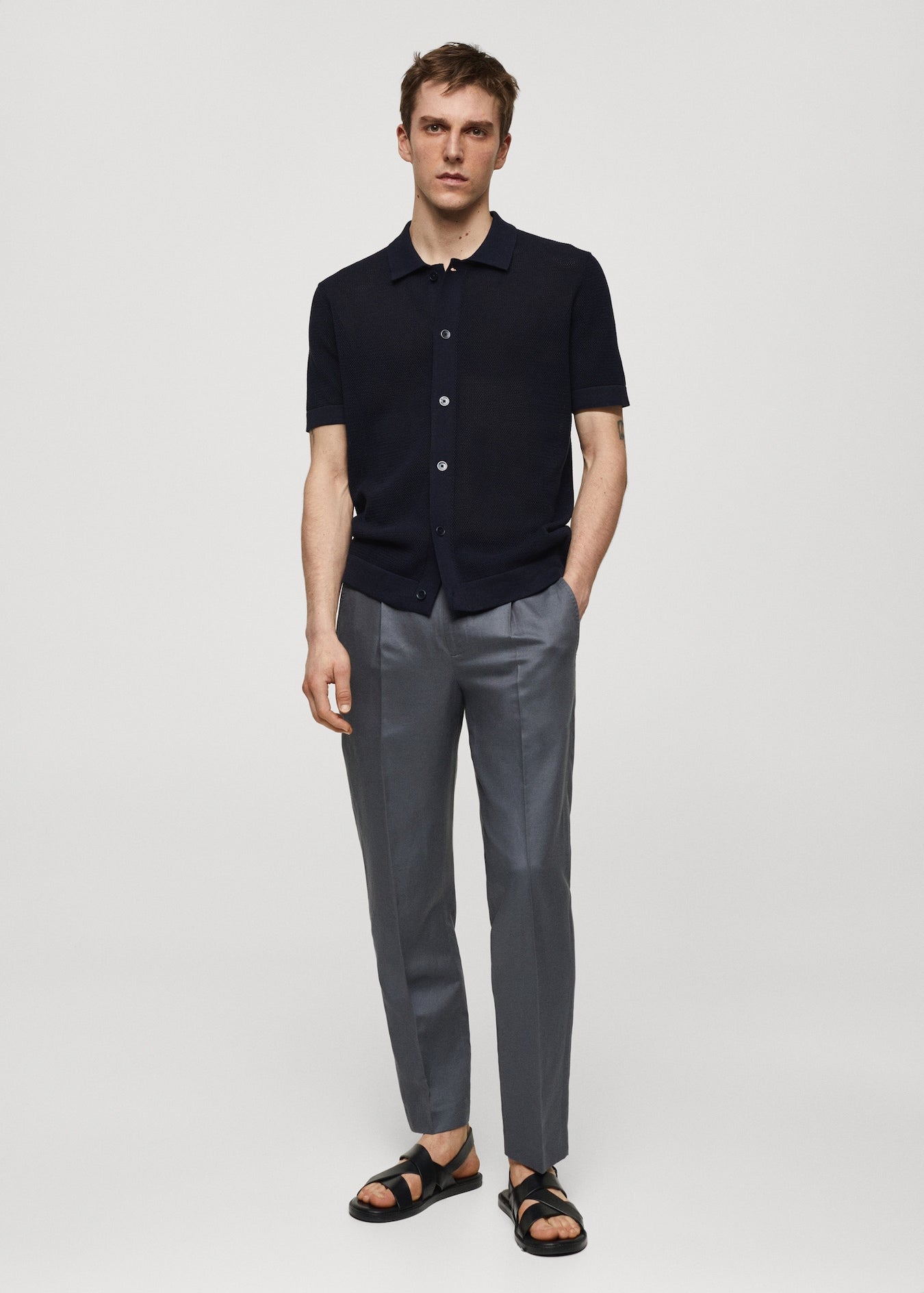 Mango Original Men RIBBED KNIT Polo-SHIRT 67099220