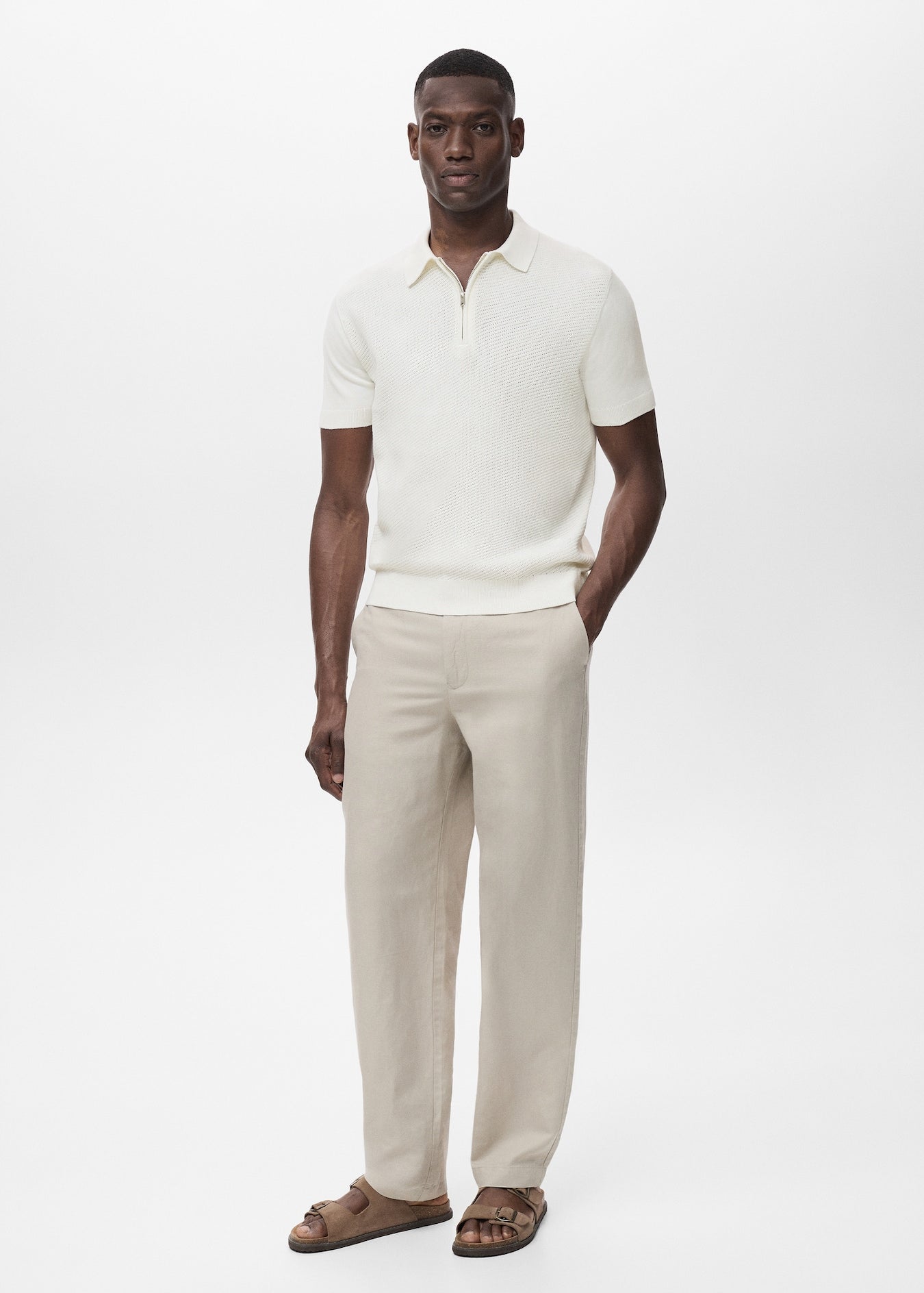 Mango Original Men RIBBED KNIT Polo-SHIRT 87037899