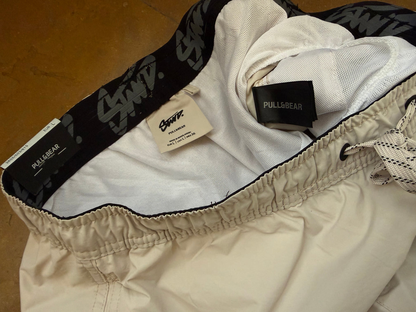 Stwd ( PULL&BEAR) Original Men Swimming Suit In Beige