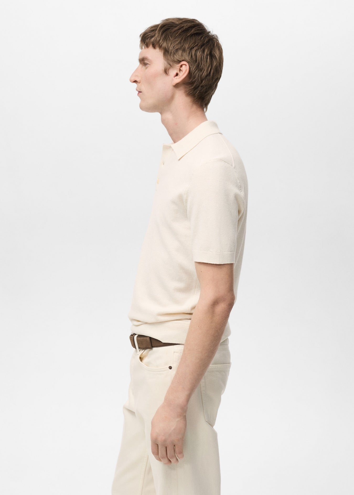 Mango Original Men RIBBED KNIT Polo-SHIRT 87065932