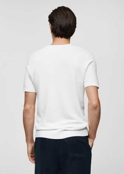 Mango Original Men RIBBED KNIT T-SHIRT 77032538