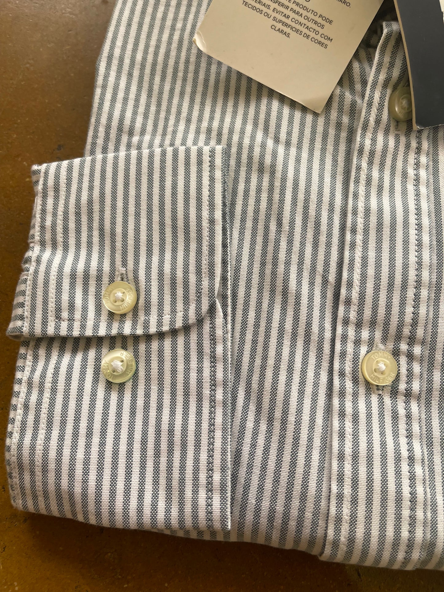 Tommy Hilfiger Original Men Shirts Slim Fit Light Blue and White Lines