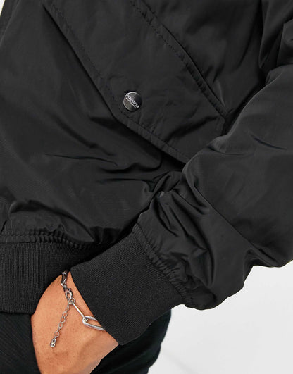 Pull&Bear Light weight bomber Men jacket in black