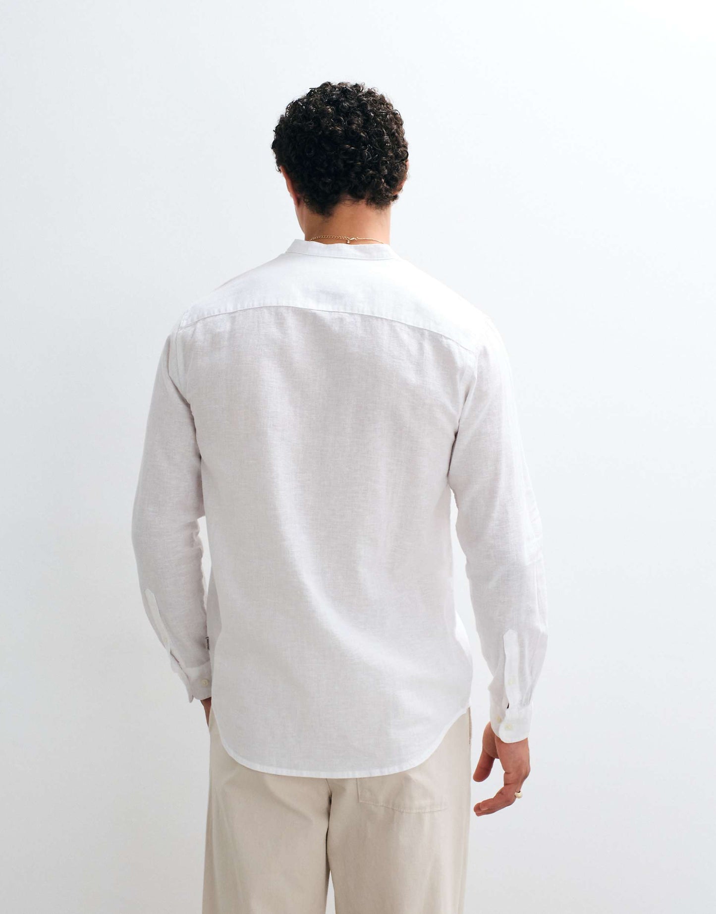 ONLY & SONS Original Men linen mix grandad collar shirt