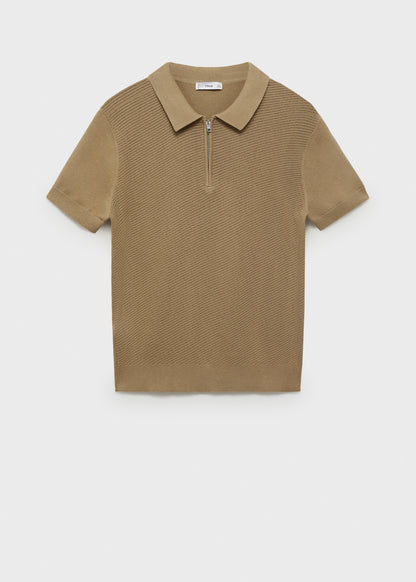 Mango Original Men RIBBED KNIT Polo-SHIRT 87037899