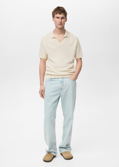 Mango Original Men RIBBED KNIT Polo-SHIRT 87045934