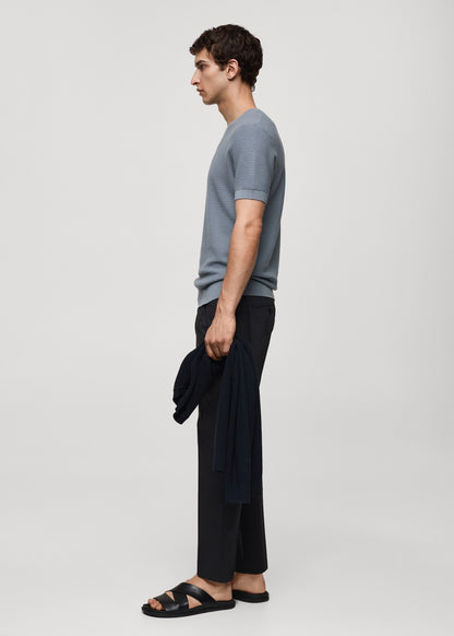 Mango Original Men RIBBED KNIT T-SHIRT 77032538