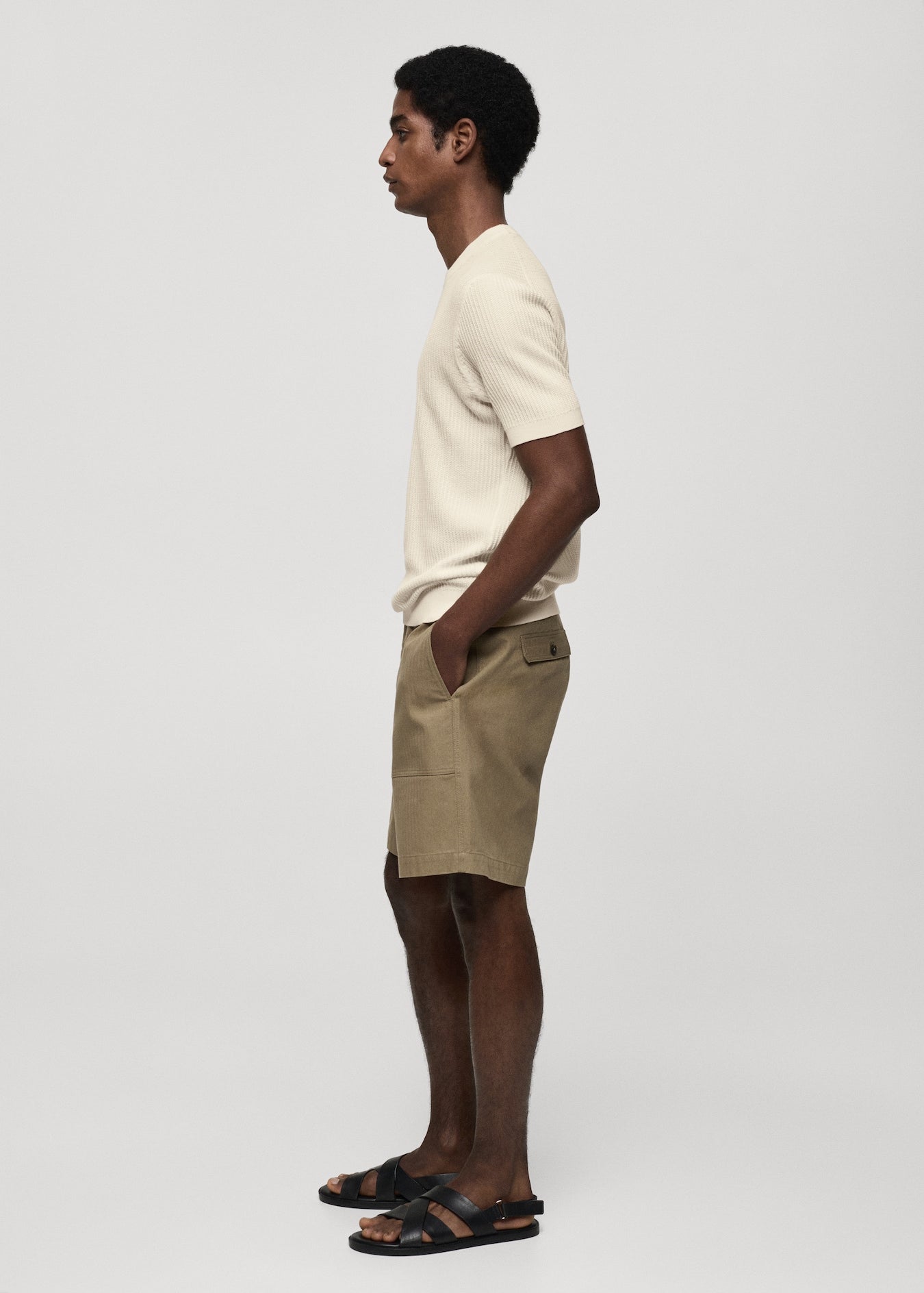 Mango Original Men RIBBED KNIT T-SHIRT 77060584