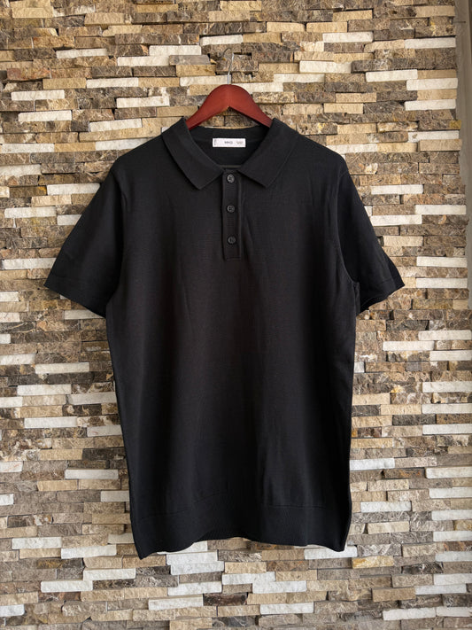 Mango Original Men RIBBED KNIT Polo-SHIRT Oversized