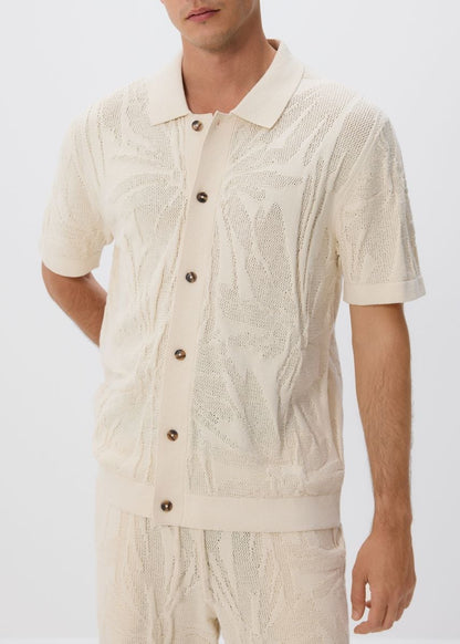 Mango Original Men RIBBED KNIT Polo-SHIRT