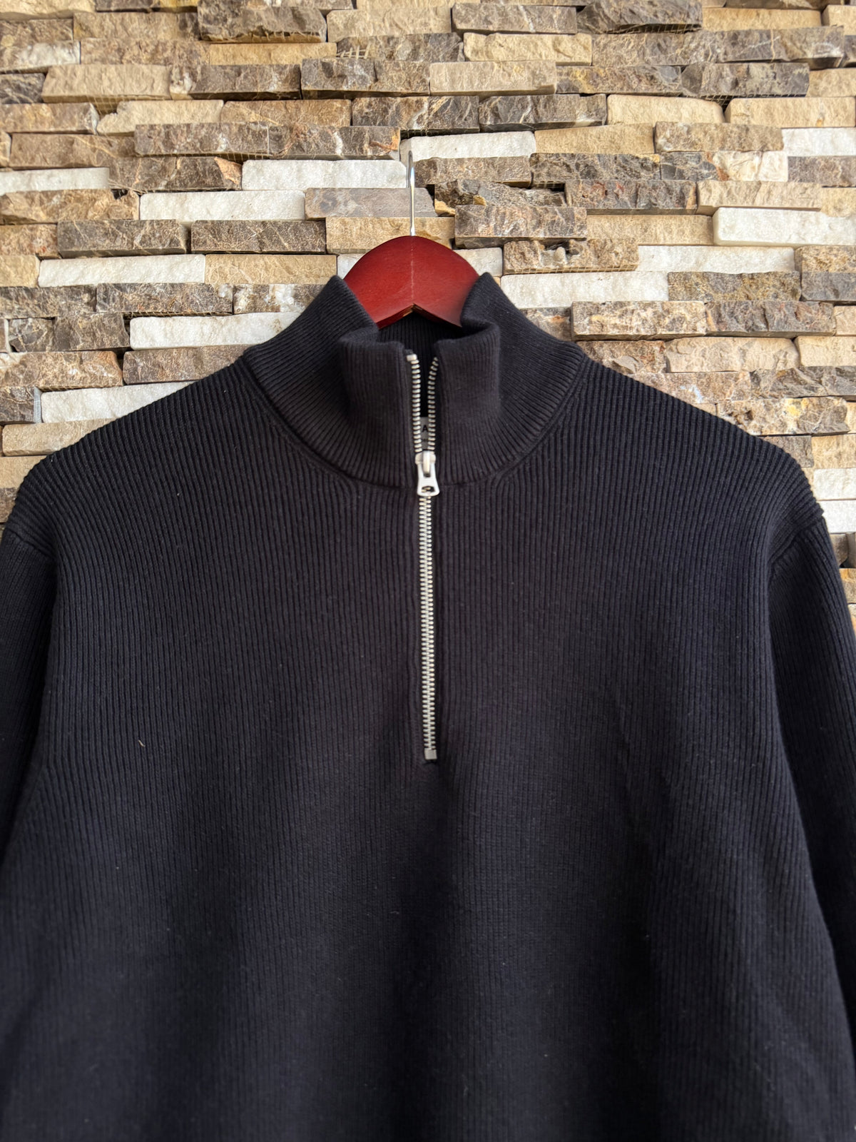 Men quarter zipper in Navy