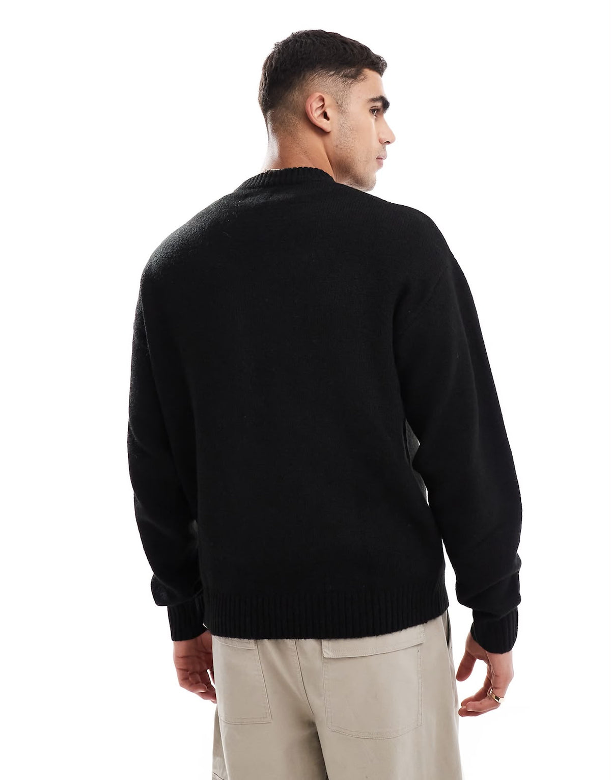 Jack & Jones Original Men fluffy crew neck sweater - Black