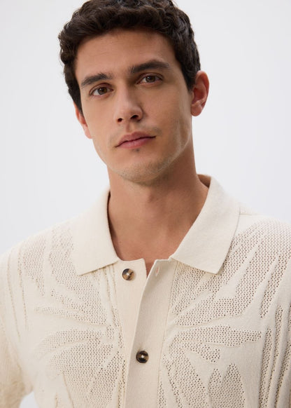 Mango Original Men RIBBED KNIT Polo-SHIRT