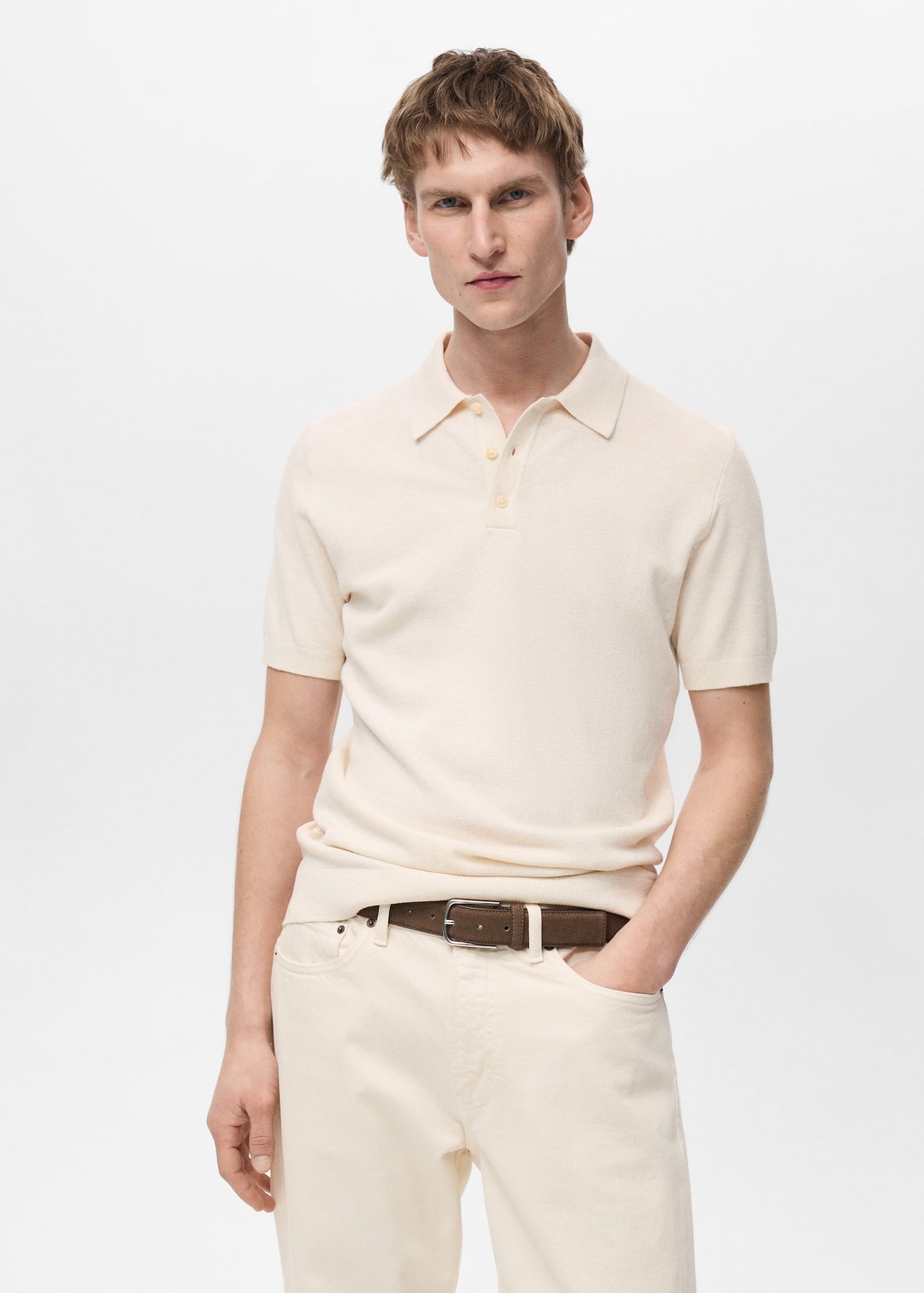 Mango Original Men RIBBED KNIT Polo-SHIRT 87065932