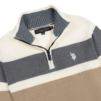 U.S. Polo Assn. Original Men Striped Half-Zip Knit Sweater
