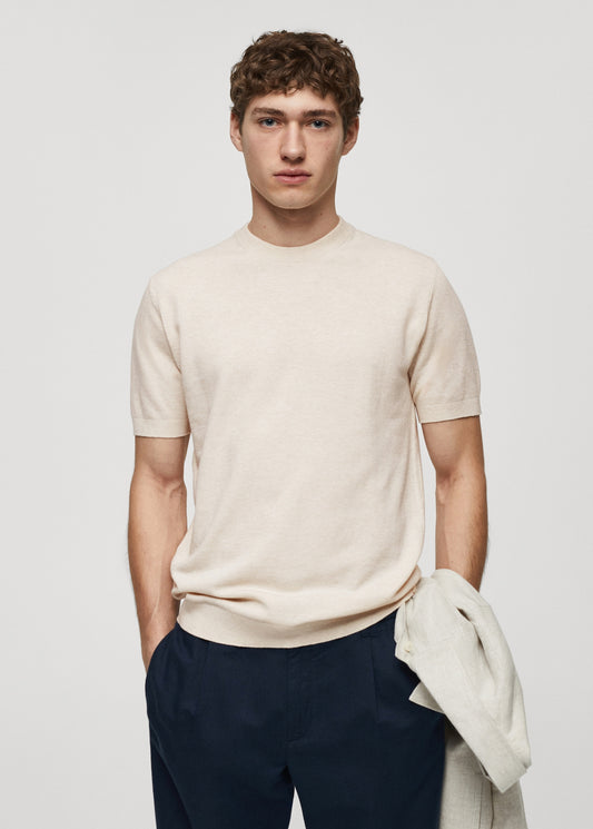 Mango Original Men RIBBED KNIT T-SHIRT 67085980