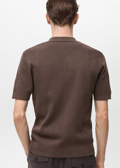 Mango Original Men RIBBED KNIT Polo-SHIRT 87077897