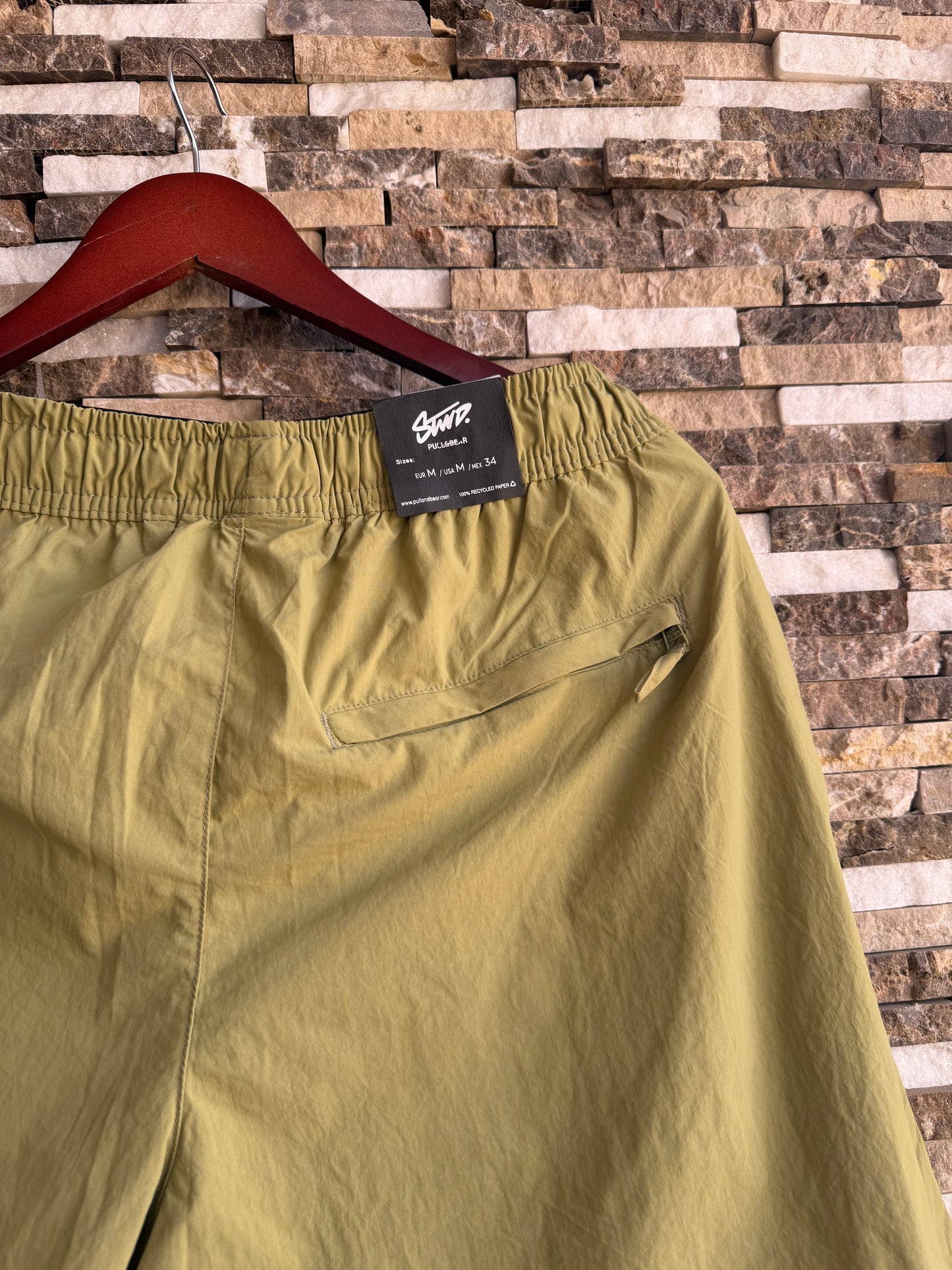 Stwd ( PULL&BEAR) Original Men Swimsuit In Olive 115