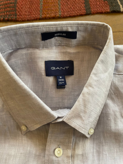 GANT ORIGINAL MEN SHORT SLEEVE SHIRT تلبيسة واسع مقاس linen