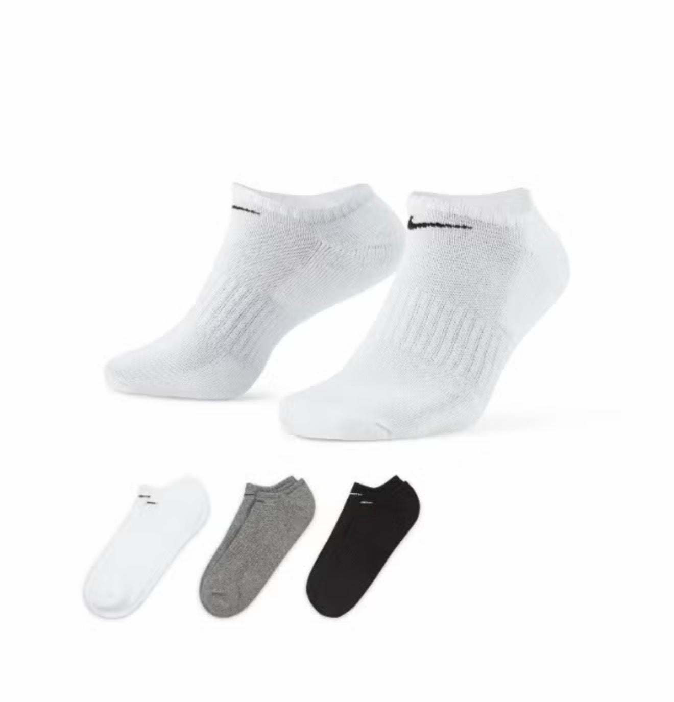 Unisex Nike Original Everyday Cushioned No-Show Socks 3-Pair