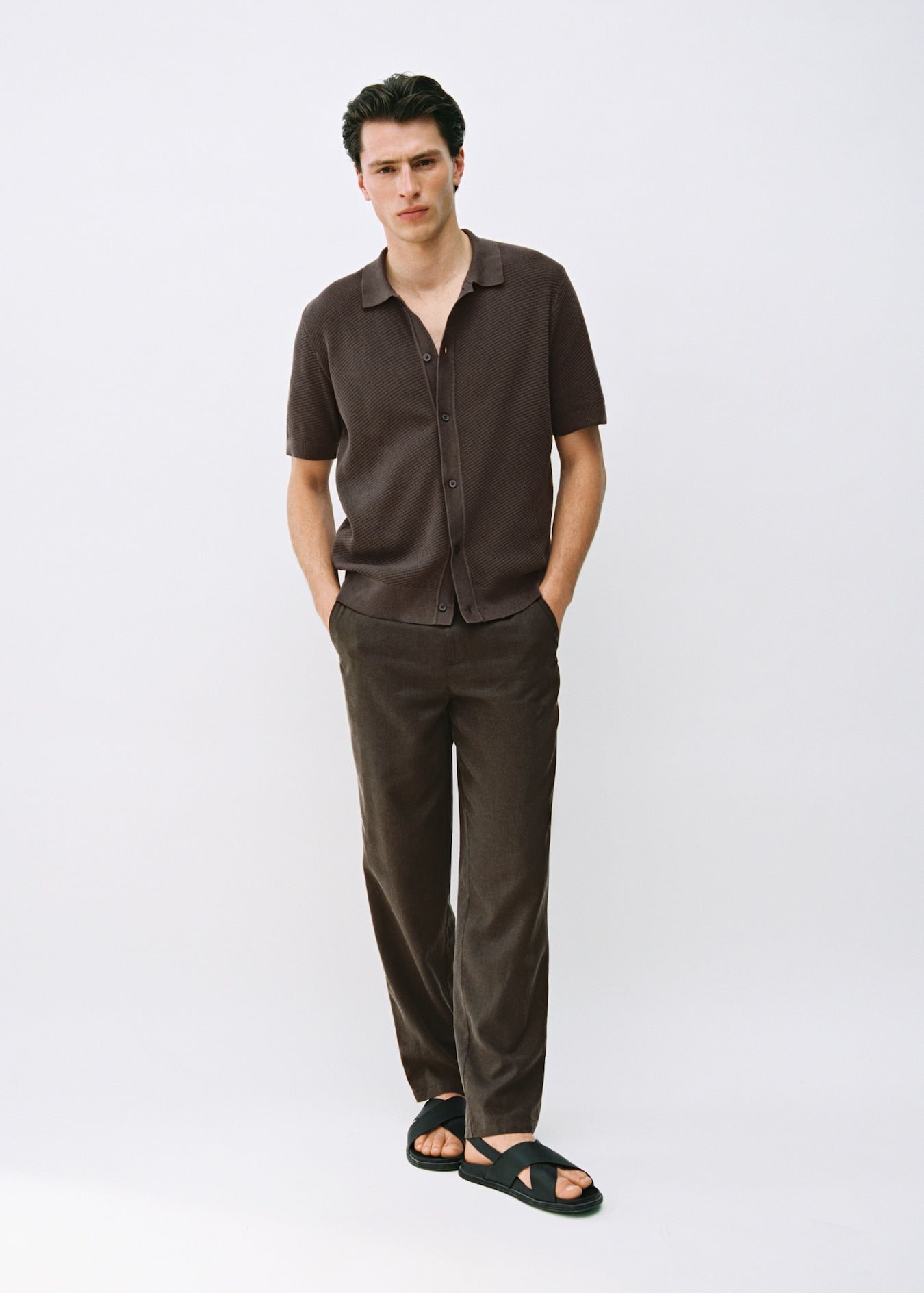 Mango Original Men RIBBED KNIT Polo-SHIRT 87077897