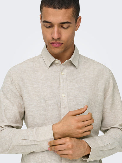 ONLY & SONS Original Men linen mix long sleeve shirt