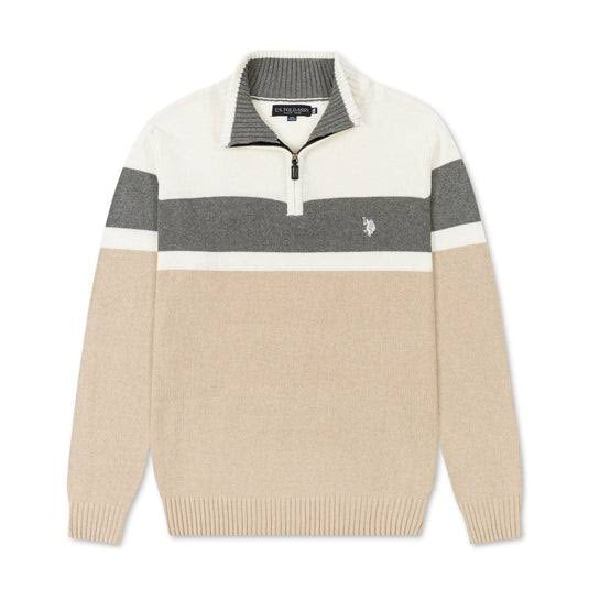 U.S. Polo Assn. Original Men Striped Half-Zip Knit Sweater