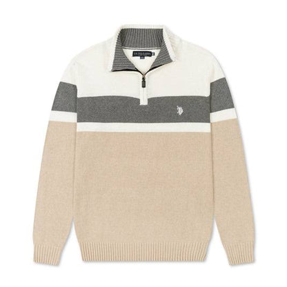 U.S. Polo Assn. Original Men Striped Half-Zip Knit Sweater