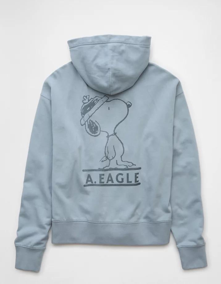 American Eagle Original Men Snoopy Back Graphic Hoodie