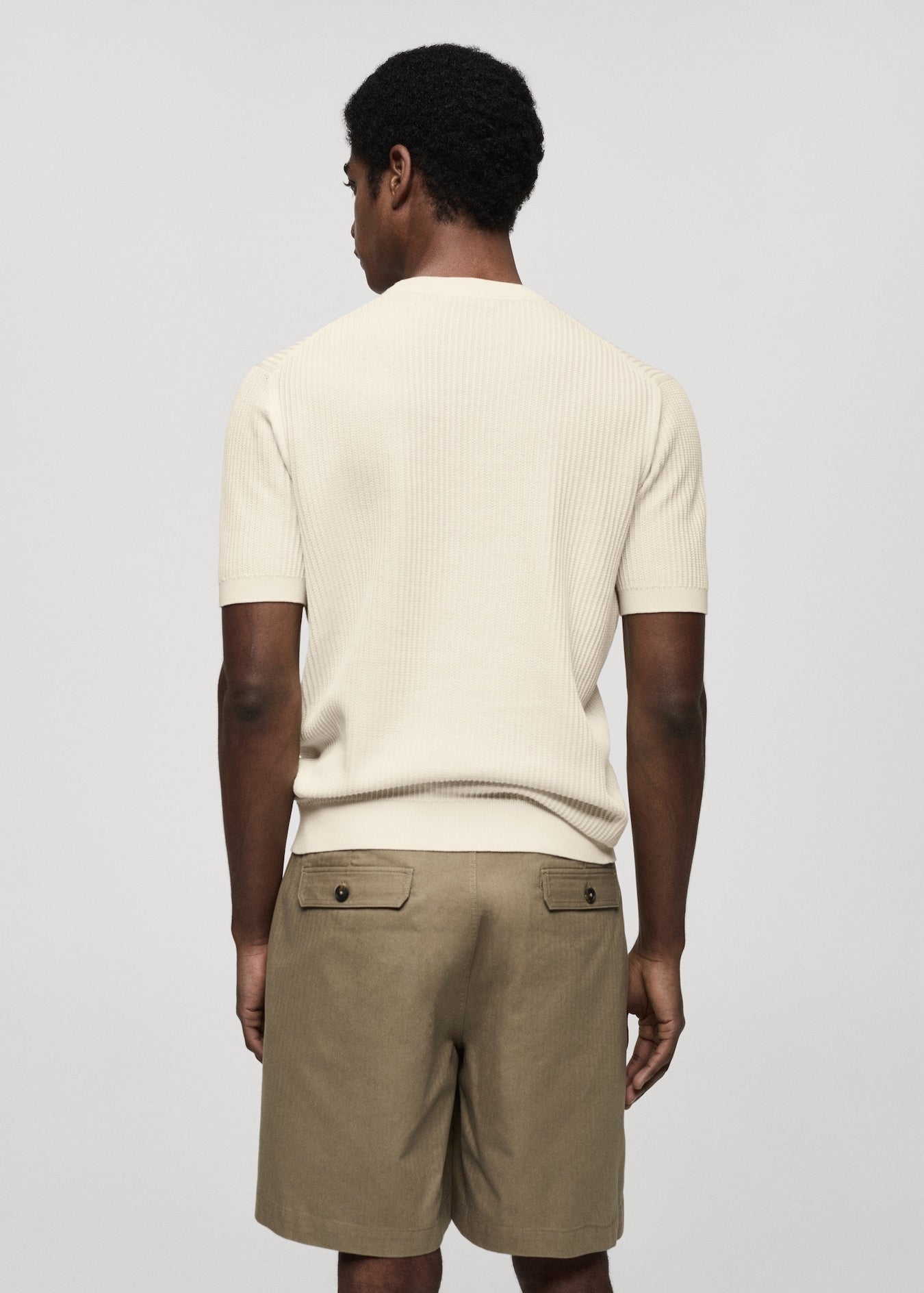 Mango Original Men RIBBED KNIT T-SHIRT 77060584