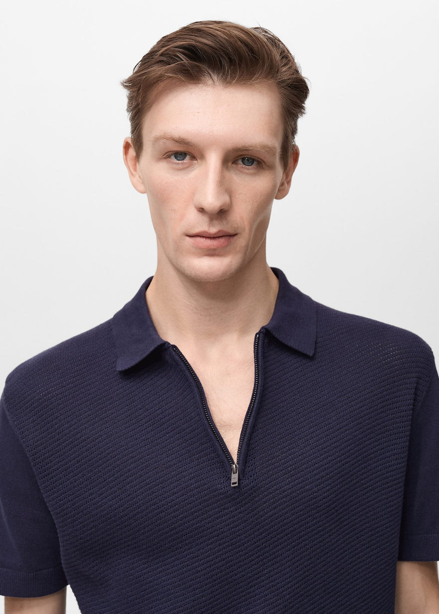 Mango Original Men RIBBED KNIT Polo-SHIRT 87037899
