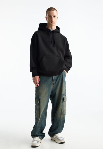 Pull&Bear Original Men Simple oversized Hoodie in Black