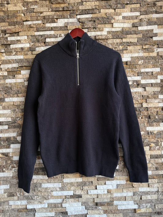 Men quarter zipper in Black