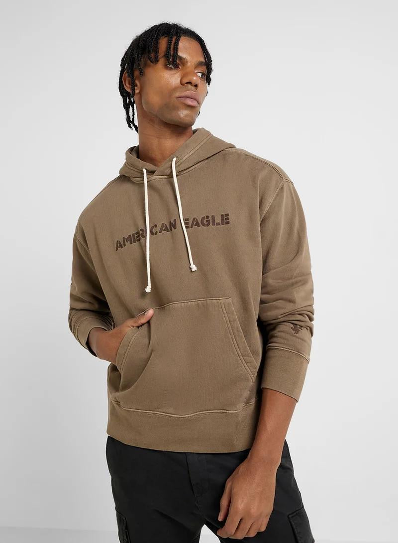 American Eagle Original Men Logo Print Hoodie