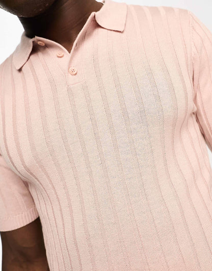 Mango Original Men RIBBED KNIT Polo-SHIRT Slim Fit