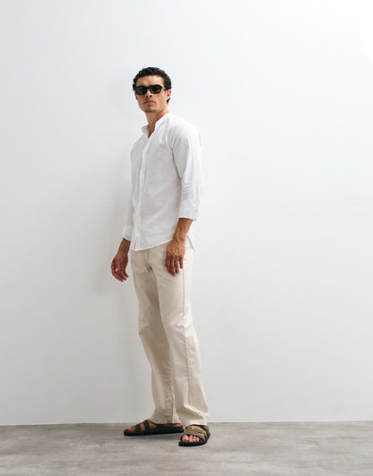 ONLY & SONS Original Men linen mix grandad collar shirt