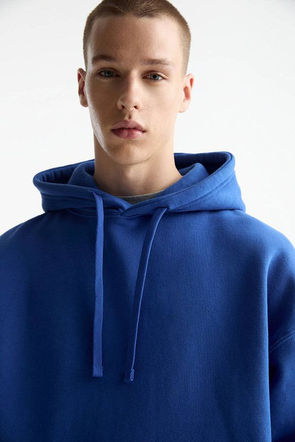 Pull&Bear Original Men Simple oversized Hoodie in Blue