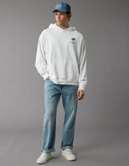American Eagle Original Men Palm Tree Graphic Hoodie