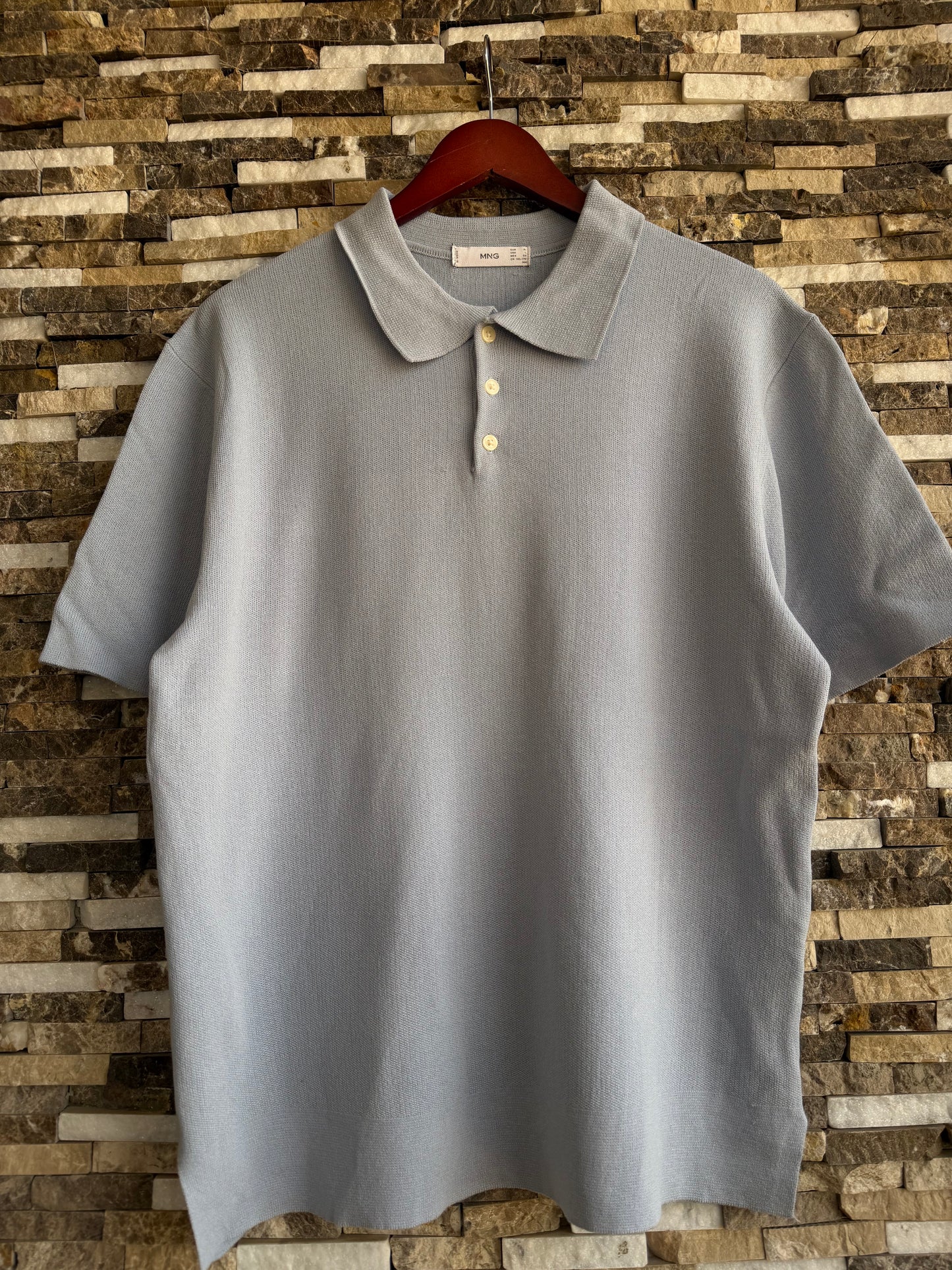 Mango Original Men RIBBED KNIT Polo-SHIRT